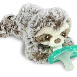 Raz Buddy Tan/White Sloth Pacifier Holder 6" Plush Stuffed Animal 2023